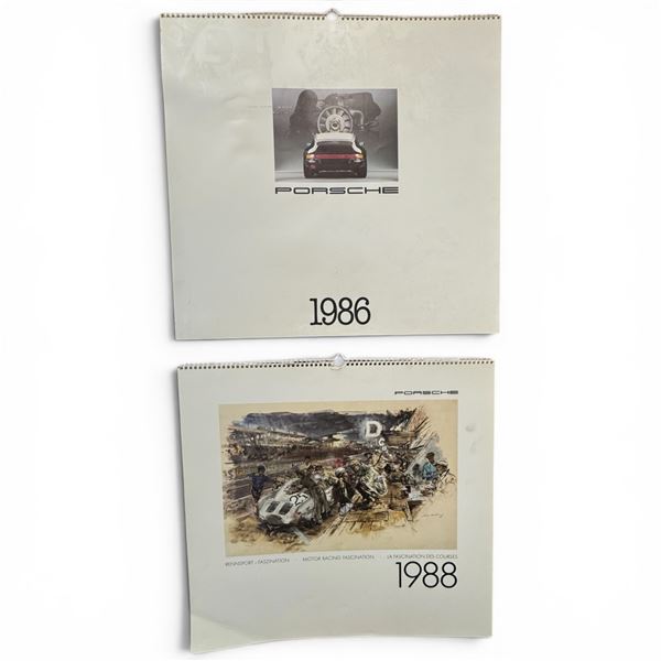 Official 1986 & 1988 Walter Gotschke Porsche Calendars Large Format