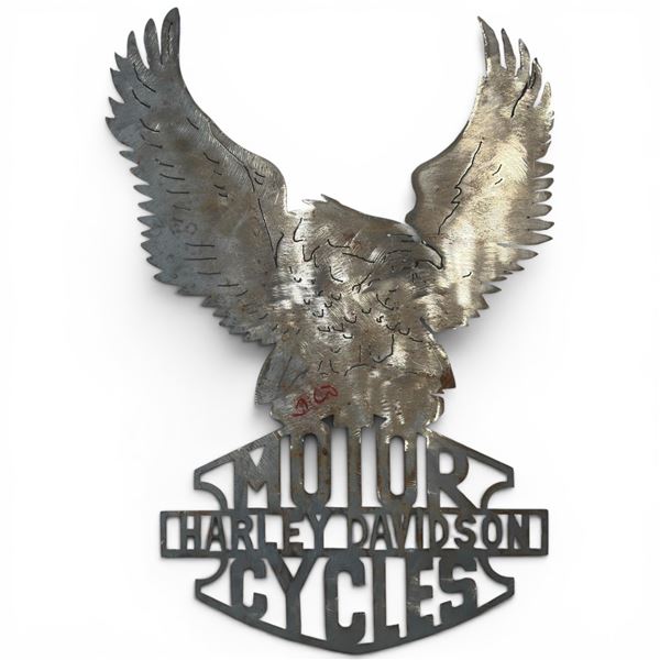 Harley Davidson Metal Cutout Wall Hanger 20x13"
