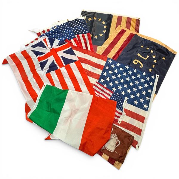 Collection of Various USA Flags of Different Designs and More