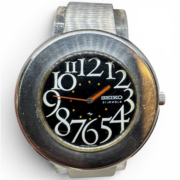 Rare 1979 Seiko 21 Jewel 2410-0010 Wrist Watch - 990552 - Stainless Steel Band - Preowned