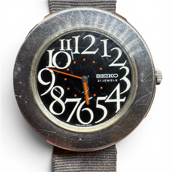 Rare 1979 Seiko 21 Jewel 2410-0010 Wrist Watch - 991234 - Fabric Strap - Preowned