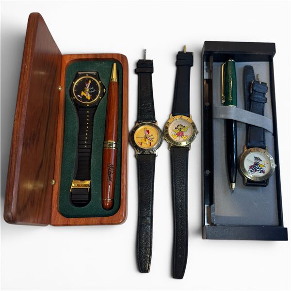 4 Vintage McDonalds Character Watches with Arms for Watch Hands - Includes a Pen and Hamburgler Univ