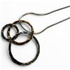 Image 2 : Sterling Silver Triple Ring Pendant Necklace on 22" Sterling Silver Chain - Total Weight: 11.7 grams