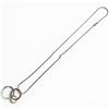 Image 3 : Sterling Silver Triple Ring Pendant Necklace on 22" Sterling Silver Chain - Total Weight: 11.7 grams