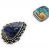 Image 3 : 4 New Rings * all stamped .925 * (Turquoise, Copper Turquoise, and Sodalite ) Longest ring  is 35 mm