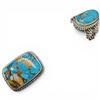 Image 4 : 4 New Rings * all stamped .925 * (Turquoise, Copper Turquoise, and Sodalite ) Longest ring  is 35 mm