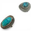 Image 3 : 4 New Rings * all stamped .925 * (Turquoise, Copper Turquoise, and Turqoise with Agate Mosaic  ) Lon