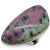 Image 5 : 4 New Rings * all stamped .925 * (Green & Ruby Zozite and Pink Oyster Turquoise) Longest ring  is 33