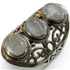 Image 2 : 4 New Rings * all stamped .925 * (Moonstones with Coloured and Clear Quartz Crystals) Longest ring