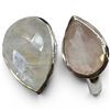 Image 3 : 4 New Rings * all stamped .925 * (Amethyst, Rose Quartz, Moonstone and Blue Topaz Crystal) Longest r