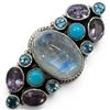 Image 4 : 4 New Rings * all stamped .925 * (Amethyst, Rose Quartz, Moonstone and Blue Topaz Crystal) Longest r