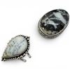 Image 3 : 4 New Rings * all stamped .925 * (White Buffalo Turquoise - Variety of Shapes) Longest ring  is 35 m