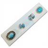 Image 1 : 4 New Rings * all stamped .925 * (Turquoise, Turquoise with Pearl) Longest ring  is 35 mm * Total we