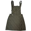 Image 1 : Fendi Italy Zucca Print Bibbed Mini Skirt - 24" waist x 15" long skirt - Preowned