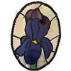 Image 1 : Stained Glass "Iris" Oval Window Décor - 7.5" x 10"