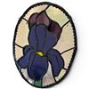 Image 2 : Stained Glass "Iris" Oval Window Décor - 7.5" x 10"