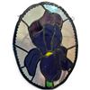 Image 3 : Stained Glass "Iris" Oval Window Décor - 7.5" x 10"