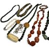 Image 4 : 8.2 Grams of Scrap Sterling Chains, Natural Stone & Shell Bead Strands & Jewelry in a Vintage Silver