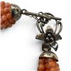 Image 4 : 19" Multistrand Coral Necklace with Sterling Silver Floral Toggle Clasp - 19" long - 3mm beads