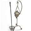 Image 1 : Ornate Metal Hanging Birdcage Style Candle Holder & Wrought Iron Floor Candle Holder