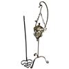 Image 2 : Ornate Metal Hanging Birdcage Style Candle Holder & Wrought Iron Floor Candle Holder