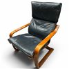 Image 1 : Vintage Black Leather Ikea Poang Chair in Great Condition #1