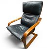 Image 1 : Vintage Black Leather Ikea Poang Chair in Great Condition #2