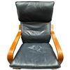 Image 2 : Vintage Black Leather Ikea Poang Chair in Great Condition #2