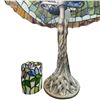Image 4 : Gorgeous Tiffany Style Table Lamp with Sculpted Tree Trunk Style Base 28" Tall & Candle Holder