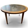 Image 1 : Vintage Table with Dark Inlay 48" Diameter & 30" Tall