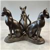 Image 1 : Triple Cat Bronze Sculpture with Dark Patina 16x19x19"