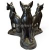 Image 3 : Triple Cat Bronze Sculpture with Dark Patina 16x19x19"