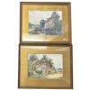 Image 1 : 2 Prints Watercolours by Henry John Sylvester Stannard Vintage Wood Gilded Framed