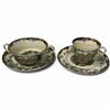 Image 1 : Group of 4 Vintage English "Leeds" China - Teacup, Soup Cup with Saucer and Side Plate