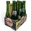 Image 1 : 6 Pack of Vintage French Gini Soft Drink Bottles in Original Carrier - Empty Bottles