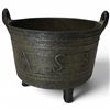 Image 1 : Vintage Small Cast Metal Tripod Cauldron - 4" tall x 5.5" diameter