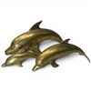 Image 1 : 3 Mid-Century Brass Dolphins - Largest is  5" x 13" x 6" tall