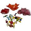 Image 1 : 3 Mid-Century Art Glass Ashtrays (1 is full of glass candies) Red with metallic fleck, pink, Chalet