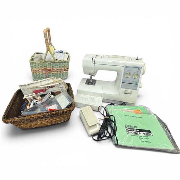 Vintage Kenmore Portable Electric Sewing Machine with Accessories