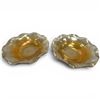 Image 1 : 2 Depression Glass Iridescent Floragold Bowls by Jeanette Glass - 10" diameter