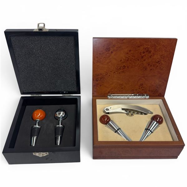 Modernist Wine Bottle Stoppers & Modernist Corkscrew & Stopper Set