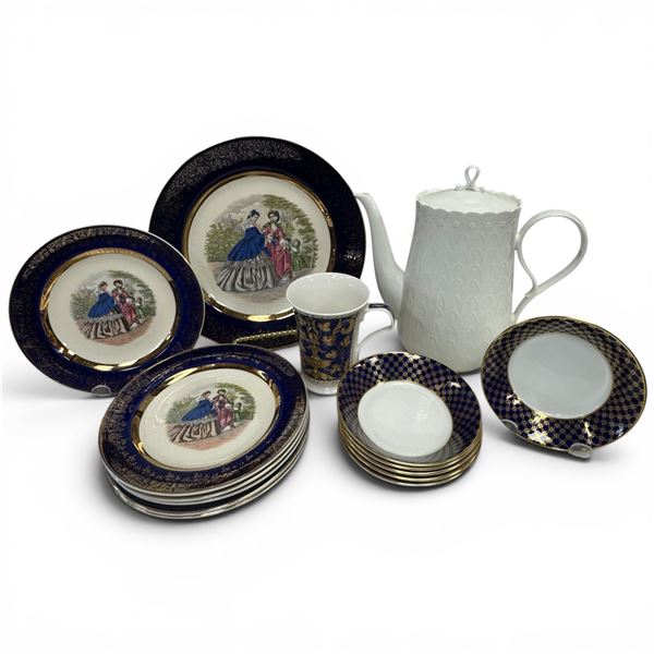 Collection of Fine China Dishes & Teapot - Mikasa, Coalport, Firenza & Nasco