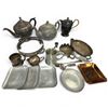Image 1 : Shelf Lot of Vintage Tableware  Tin, Silver Plate and More - Featuring a Nice Pewter Elephant Tanka