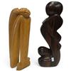 Image 1 : 1 Balinese & 1 African Carved Wood Statues - 13" tall