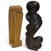 Image 2 : 1 Balinese & 1 African Carved Wood Statues - 13" tall