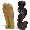 Image 3 : 1 Balinese & 1 African Carved Wood Statues - 13" tall