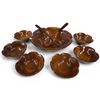 Image 1 : Large Wood Salad Bowl Set - 13" Bowl, 6 x 6" Bowls and Salad Servers