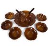 Image 2 : Large Wood Salad Bowl Set - 13" Bowl, 6 x 6" Bowls and Salad Servers