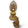 Image 2 : Carved Boxwood Buddha on Lotus Throne - 12" tall x 6" diameter