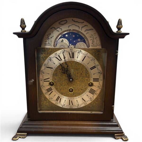 New in Box Bulova "Tristan I" Revolving Pendulum Glass Dome Clock - 9" tall x 6" diameter